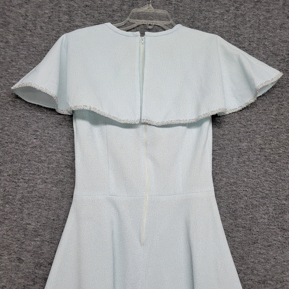 Vintage Hand Made Sleeveless Blue Sparkle Maxi Dress  Size- Length 58" Waist 27 - Picture 7 of 14